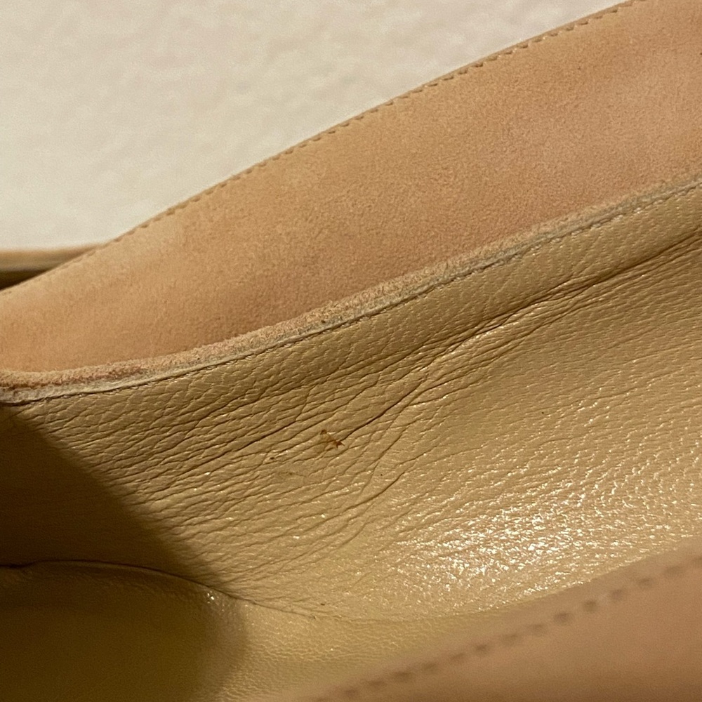 (NWOT) Gucci Vintage Suede Horse Bit Taupe Pink Mid-Heel Pointed Heels | 35C - Picture 8 of 16